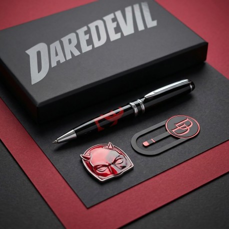 Conjunto de presente Marvel Daredevil com caneta, pin e marcador