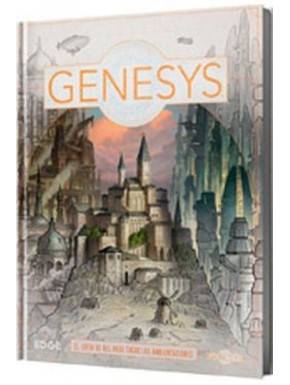 Couverture du livre de rôle Genesys avec illustration fantastique