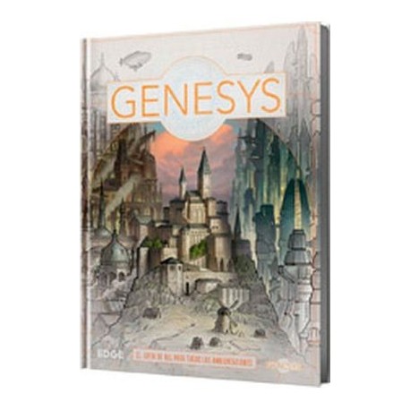 Couverture du livre de rôle Genesys avec illustration fantastique