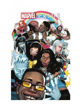 Capa do comic Marvel Pride com personagens diversos