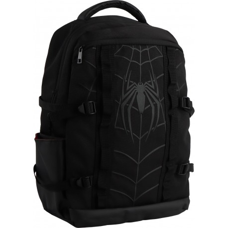 Mochila preta Marvel Spider-Man com logotipo em relevo