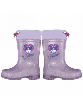 Bottes de pluie lilas Hello Kitty Kuromi pour enfants