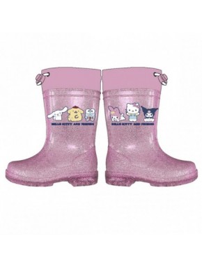 Botas de lluvia rosas Hello Kitty con personajes