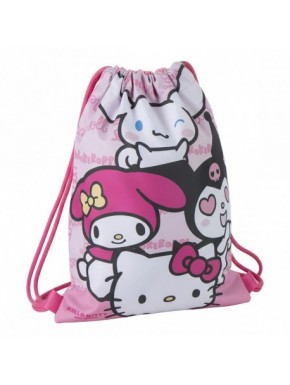 Saquito rosa Hello Kitty con personajes