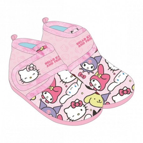Pantufas de casa cano médio Hello Kitty em rosa
