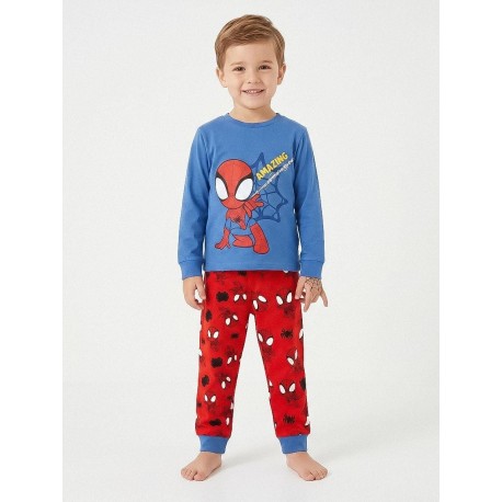 Pyjama long bleu et rouge Spiderman pour enfants
