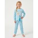 Pijama longo azul Frozen com Elsa para meninas