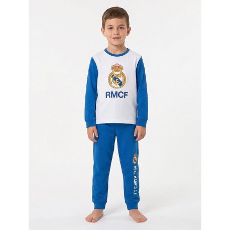 Pyjama long enfant Real Madrid en bleu et blanc