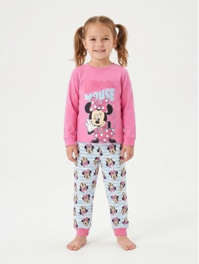 Pijama largo rosa de Minnie Mouse para niñas
