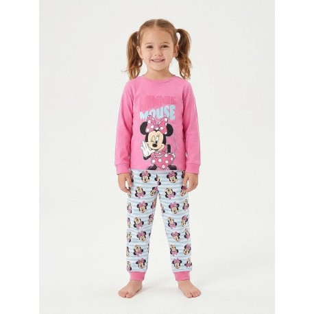 Pyjama long rose Minnie Mouse pour filles