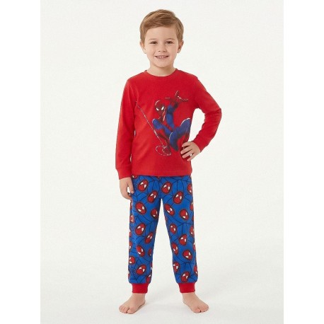 Pyjama long Spiderman pour enfants, rouge et bleu