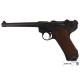 Réplica de pistola Luger P08 com pegas de madeira