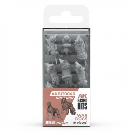 Perros de guerra en miniatura AK Basing Bits con elementos tácticos
