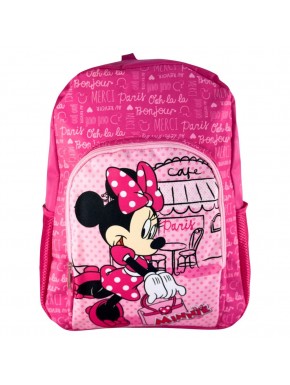 Sac à dos rose avec Minnie Mouse et thème parisien