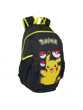 Mochila Pokémon negra con Pikachu y Pokéballs