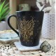 Taza de cerámica negra con diseño de Fénix dorado de Harry Potter