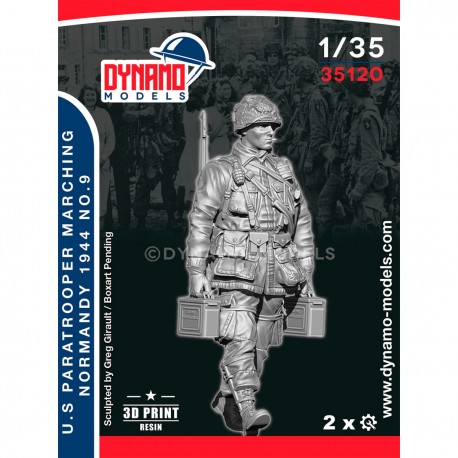 Figure parachutiste américain 1/35 porte-mitrailleuse Normandie