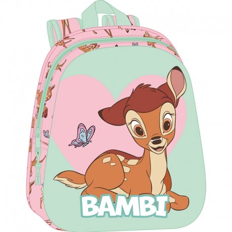 Mochila Bambi Disney 3D com design e bolsos