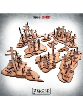 Escenografía Trench Crosses de MDF de Pwork Wargames