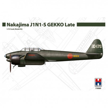 Maqueta 1/72 del Nakajima J1N1-S Gekko Late