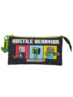 Portatodo triple Minecraft con diseño Hostile Behavior