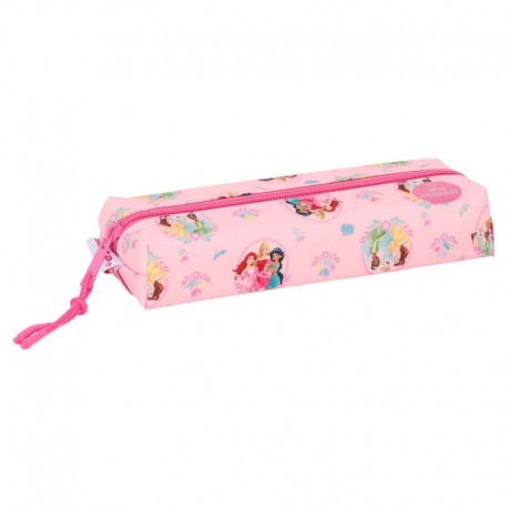 Portatodo rosa de Princesas Disney con cremallera y goma elástica