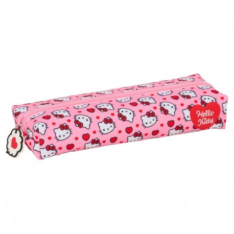 Portatodo rosa Hello Kitty con goma elástica