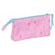 Trousse Stitch Disney bleue et rose avec trois compartiments