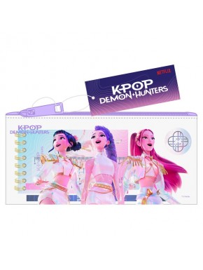 Estojo transparente Kpop Demon Hunters com acessórios