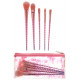 Conjunto de pincéis de maquiagem unicórnio rosa