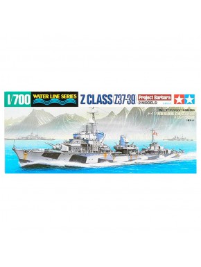 Maquete Destruidor Alemão Classe Z37-39 escala 1/700 da Tamiya