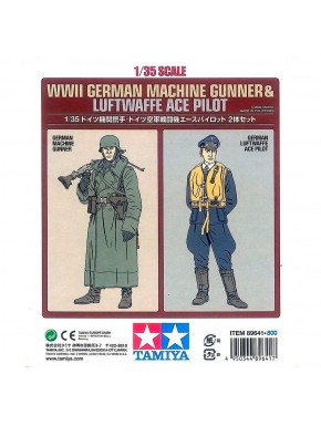 Maqueta 1/35 WWII de ametrallador alemán y piloto Luftwaffe