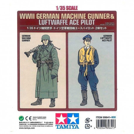 Maquete 1/35 de metralhador alemão e piloto Luftwaffe
