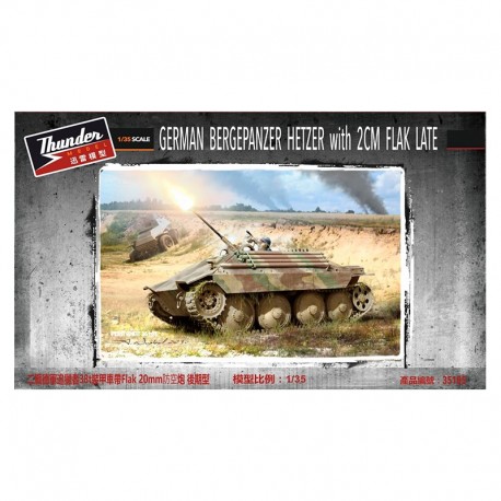 Modelo em escala 1/35 Bergehetzer Late com Flak de 2cm da Thunder Model