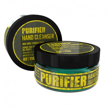Purifier Limpiador de Manos, envase negro y amarillo