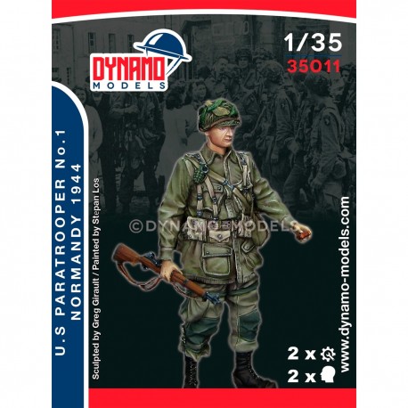 Figurine de parachutiste américain Normandie 1944 de Dynamo Models à l'échelle 1/35.