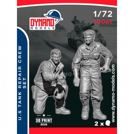 Conjunto de figuras de equipe de reparação de tanques 1/72
