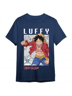 Camiseta azul de Monkey D. Luffy de One Piece