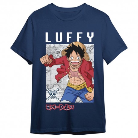 T-shirt bleu de Monkey D. Luffy de One Piece