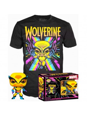 Camiseta negra y figura Funko POP de Wolverine Black Light