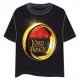 Camiseta negra de El Señor de los Anillos con anillo dorado