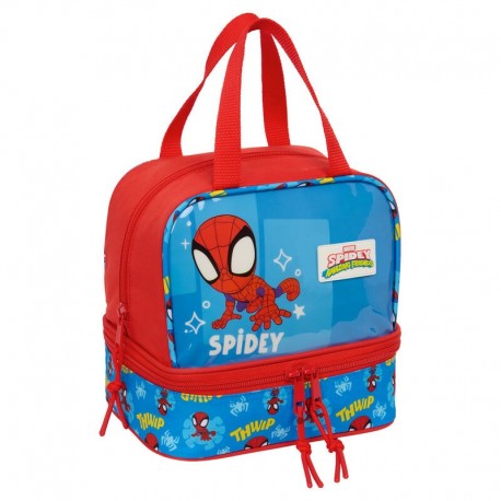 Bolsa portameriendas Spidey Marvel roja y azul con gráficos de Spider-Man