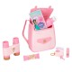 Mochila rosa Princesas Disney com acessórios de brinquedo
