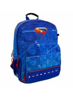 Mochila azul do Superman com logo DC Comics