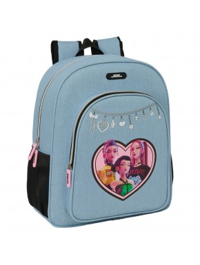 Sac à dos bleu Huntrix Demon Hunters Kpop avec design de personnages