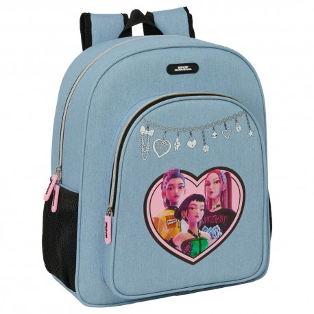 Sac à dos bleu Huntrix Demon Hunters Kpop avec design de personnages