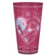 Copo rosa da Sailor Moon com design de corações e estrelas