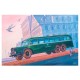 Modelo em escala 1/35 do Vomag Omnibus 7 OR 660 em verde e vermelho
