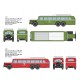 Modelo em escala 1/35 do Vomag Omnibus 7 OR 660 em verde e vermelho