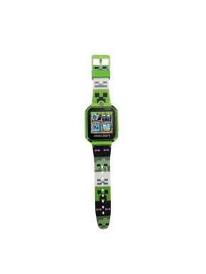 Reloj interactivo Minecraft verde con cámara para niños